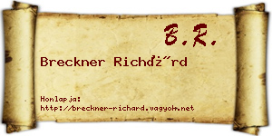 Breckner Richárd névjegykártya